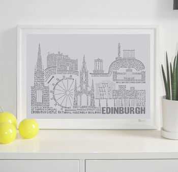 Edinburgh Skyline Typography Print, 4 of 9