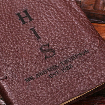 Personalised His And Her Leather Journal Set, 4 of 5