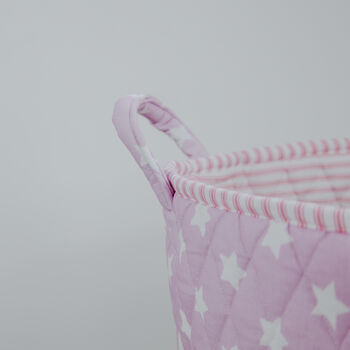 Personalised Dusty Pink Star Quilted Toy Bag, 3 of 3