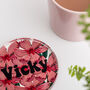 Personalised Pink Floral Acrylic Coaster, thumbnail 2 of 3