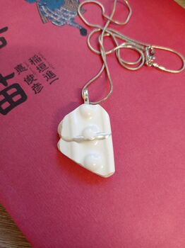 White Stoneware Kintsugi Pendant, 6 of 6