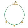 Be In Nature Green Onyx Gold Plated Anklet, thumbnail 4 of 8