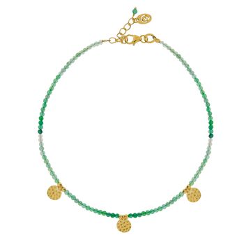 Be In Nature Green Onyx Gold Plated Anklet, 4 of 8