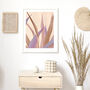 Beige And Lavender Abstract Leaf Art Print, thumbnail 1 of 9