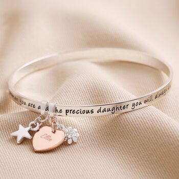 Personalised 'Daughter' Meaningful Word Bangle, 3 of 6