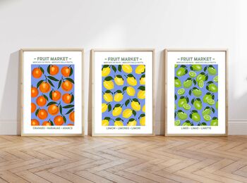 Set Of Fruit Market Citrus Prints, 4 of 9