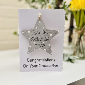 Personalised Graduation Silver Wooden Keepsake Card, 5 of 6