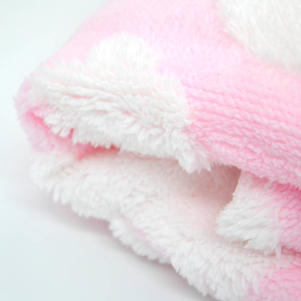 Personalised Pink Fleece Bunny Baby Blanket By D Caro ...