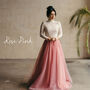 Beige Maxi Tulle Skirt For Special Occasions, thumbnail 8 of 12