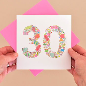 girlie things 30th birthday card by mrs l cards | notonthehighstreet.com