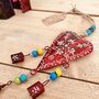 Hand Painted Red Heart Wind Chime Bell With Beads, thumbnail 10 of 10