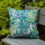 Water Resistant Outdoor Cushion Cottage Garden Teal, thumbnail 3 of 5