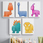 Dinosaur Nursery Print Set A5, 5x7, thumbnail 1 of 7