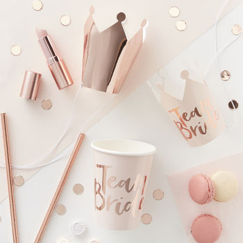 Rose Gold Foiled Team Bride Hen Party Straws 16 Pack, 3 of 3