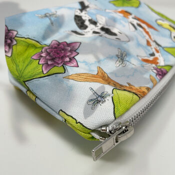 Cotton Japanese Garden Makeup And Cosmetic Bag, 4 of 6