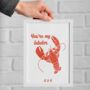 You're My Lobster Personalised Print Valentine's Gift, thumbnail 3 of 6