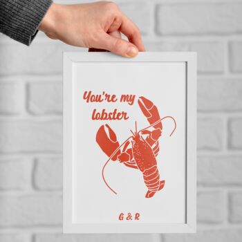 You're My Lobster Personalised Print Valentine's Gift, 3 of 6