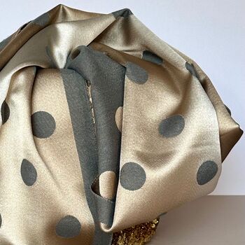 Silky Grey And Gold Spot Reversible Scarf, 6 of 9