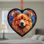 Chow Chow Stained Glass Effect Heart Suncatcher, thumbnail 5 of 6