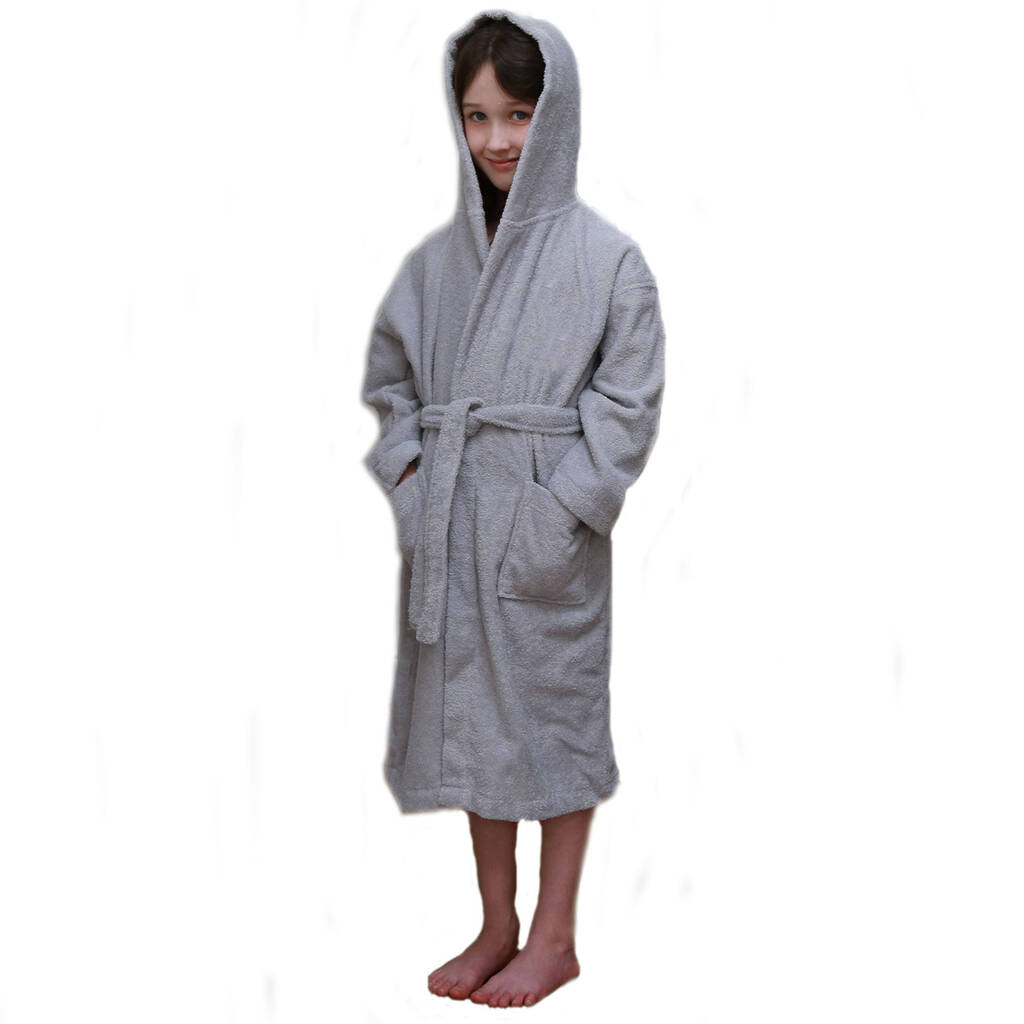 PERSONALISED Mens Gents Luxury Soft Dinosaur Hooded Dressing Gown Robe Wrap GIFT