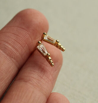 Trapeze Jewel Stud Earrings, 4 of 7