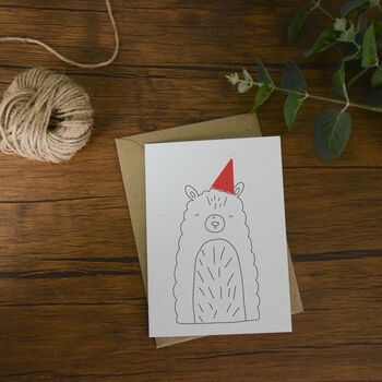 Llama Illustrated Christmas Card, 3 of 4
