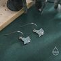 Enamel Ivy Leaf Drop Hook Earrings In Sterling Silver, thumbnail 4 of 11
