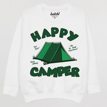 Happy Camper Boys' Camping Slogan Sweatshirt, 5 of 5