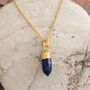 The 'En Pointe' Lapis Lazuli Gold Plated Necklace, thumbnail 1 of 5