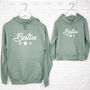 Retro Besties Parent And Child Hoodie Set With Stars, thumbnail 2 of 4