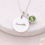 Personalised Sterling Silver August Birthstone Peridot Pendant Necklace, thumbnail 1 of 8