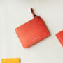 Zipped Coin And Card Holder Coral, thumbnail 1 of 5