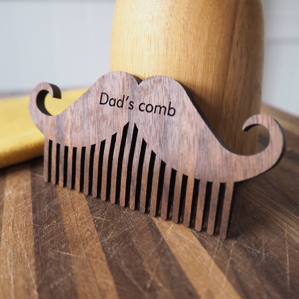 Personalised Wooden Beard And Moustache Comb, 1 of 9