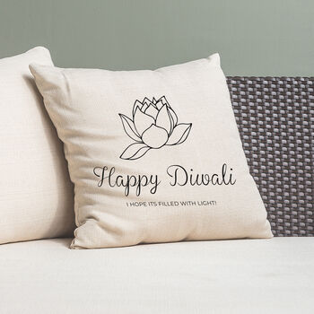 Personalised Diwali Lotus Cushion Cover, 2 of 3