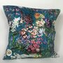 Velvet English Flower Garden Cushion Cover, thumbnail 1 of 5