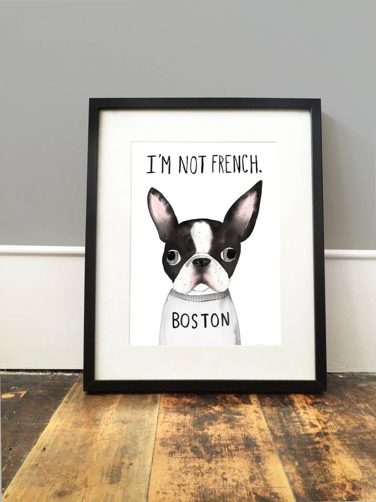 'I'm Not French' Boston Print By JOLLY AWESOME