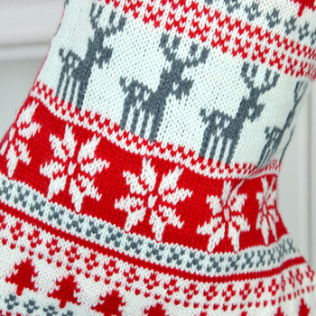Personalised Red Knitted Scandinavian Style Stocking, 3 of 3