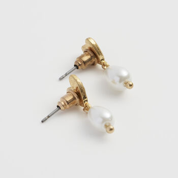 Forget Me Not Heart And Pearl Earrings, 8 of 12