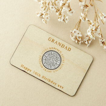 90th Birthday 1935 Or 1936 Sixpence Personalised Wallet Card, 2 of 6