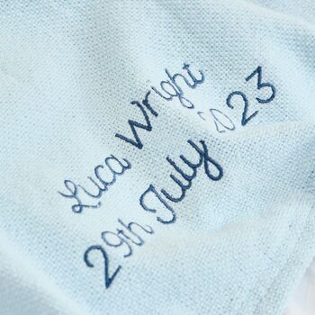 Personalised Baby Blue Cellular Blanket, 2 of 5