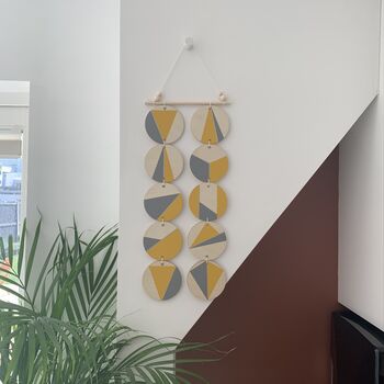Yellow And Grey Wall Hanging Art Geometric Decor, 2 of 4