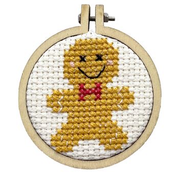 I Love You From My Head To My Dough Christmas Mini Matchbox Cross Stitch Kit, 3 of 5