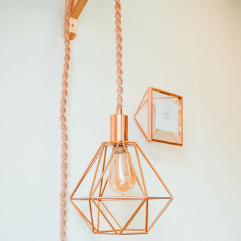 Rose Gold Macrame Accent Lamp, 8 of 11