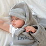 Personalised Soft Baby/Child's Dressing Gown In Grey, thumbnail 4 of 9