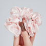 Silk Scrunchie Gift Box Hair Scrunchie Ponytail Holder Hairband Mulberry Silk Satin Luxurious Pink Cream Floral Hair Tie Multi Pack, thumbnail 2 of 11