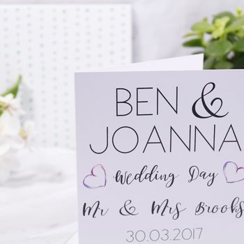 Personalised Typography Wedding Day Card, 2 of 3