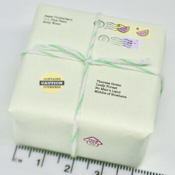 Personalised Tiny Parcel, Greetings Card And Cat Gift, 8 of 8