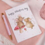 Cute Mouse On Mushroom Valentine Card, thumbnail 2 of 2