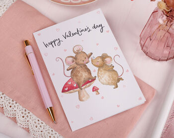 Cute Mouse On Mushroom Valentine Card, 2 of 2