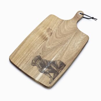 Personalised Dogue De Bordeaux Engraved Acacia Serving Board, 4 of 4